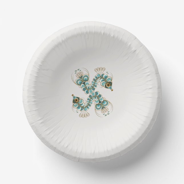 Chimera - Peacock Seahorse Paper Bowls Paper Plate (Front)