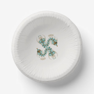 Chimera - Peacock Seahorse Paper Bowls Plate