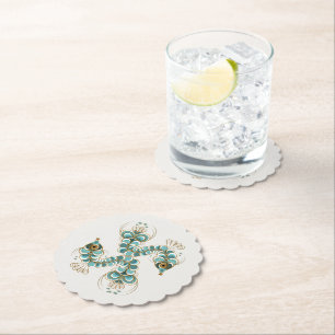 Chimera - Peacock Seahorse Paper Coaster