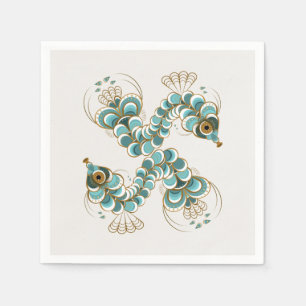 Chimera - Peacock Seahorse Paper Napkins