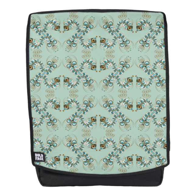 Chimera - Peacock Seahorse Patterned Backpack (Front)