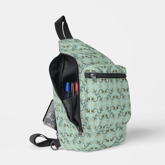 Chimera - Peacock Seahorse Sling Bag (Open)