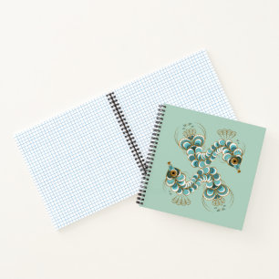 Chimera - Peacock Seahorse Square Notebook