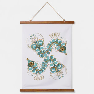 Chimera - Peacock Seahorse Wood Topped Tapestry