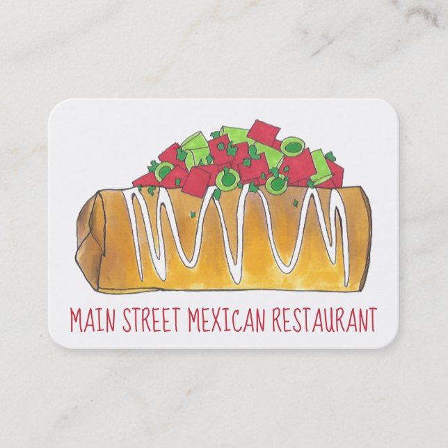 Chimichanga Mexican Tex Mex Food Cuisine Chef Business Card (Front)
