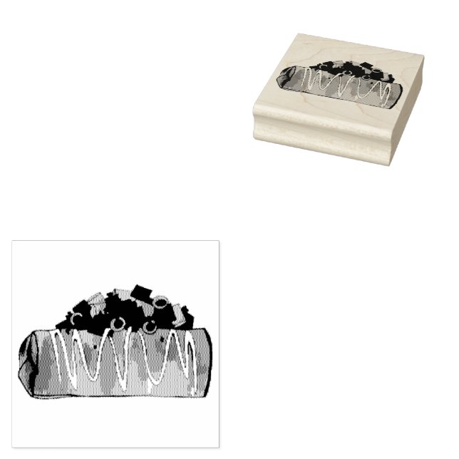Chimichanga Tex Mex Southwestern Burrito Arizona Rubber Stamp (Stamped)
