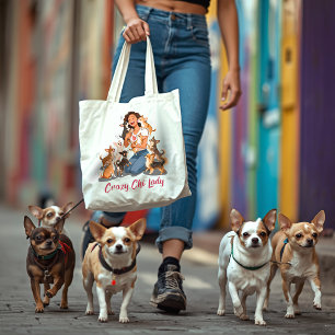 Chimigos - Crazy Chi Lady - Chihuahua Tote Bag