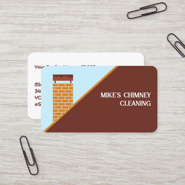 Chimney Cleaning Business Card (Front/Back In Situ)