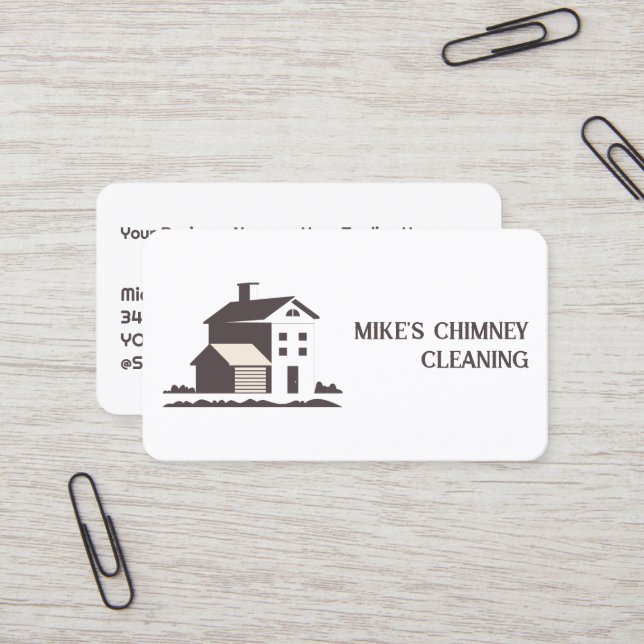 Chimney Cleaning & Fireplace Business Card (Front/Back In Situ)