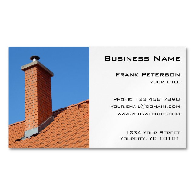 Chimney - Construction and Maintenance Magnetic Business Card (Front)