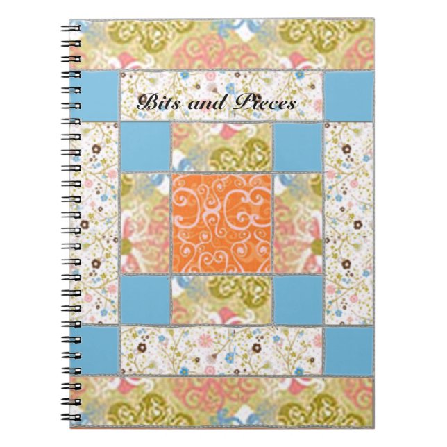 Chimney Quilt Block Pattern Custom Notebook (Front)
