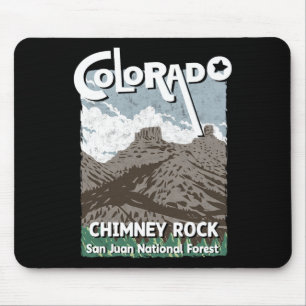 Chimney Rock Colorado San Juan Rocky Mountains Ski Mouse Mat
