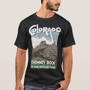 Chimney Rock Colorado San Juan Rocky Mountains Ski T-Shirt