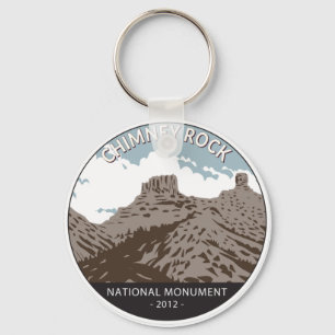 Chimney Rock National Monument Colorado Vintage Key Ring