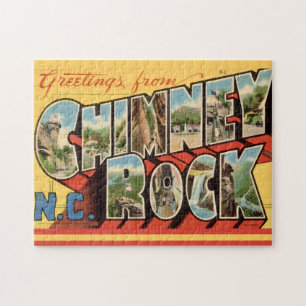 Chimney Rock NC Postcard Jigsaw Puzzle