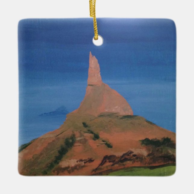 Chimney Rock Nebraska Ceramic Ornament (Front)