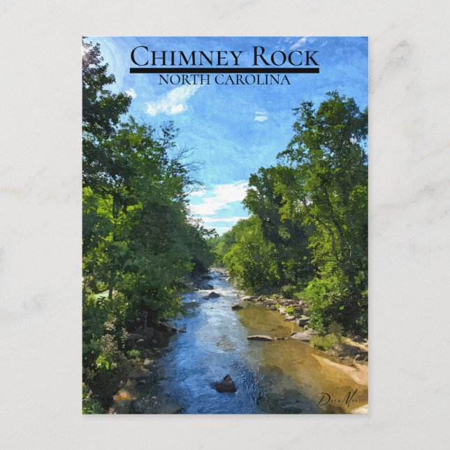 Chimney Rock North Carolina River Postcard (Front)
