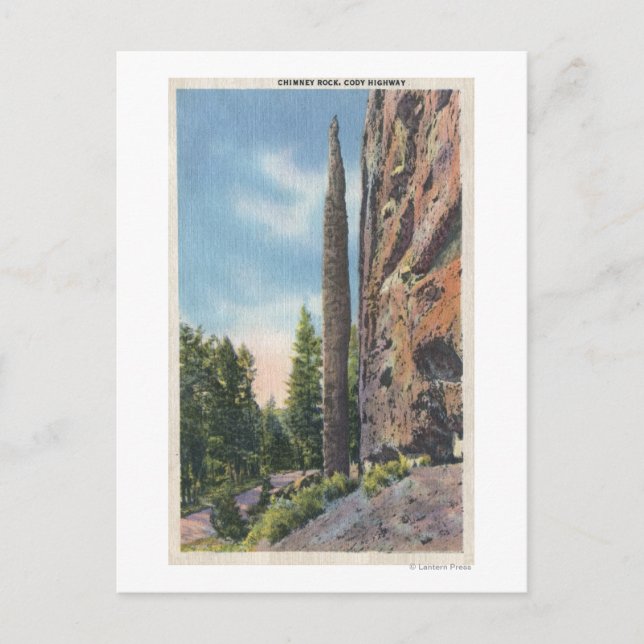 Chimney Rock on Cody Highway, Montana View Postcard (Front)