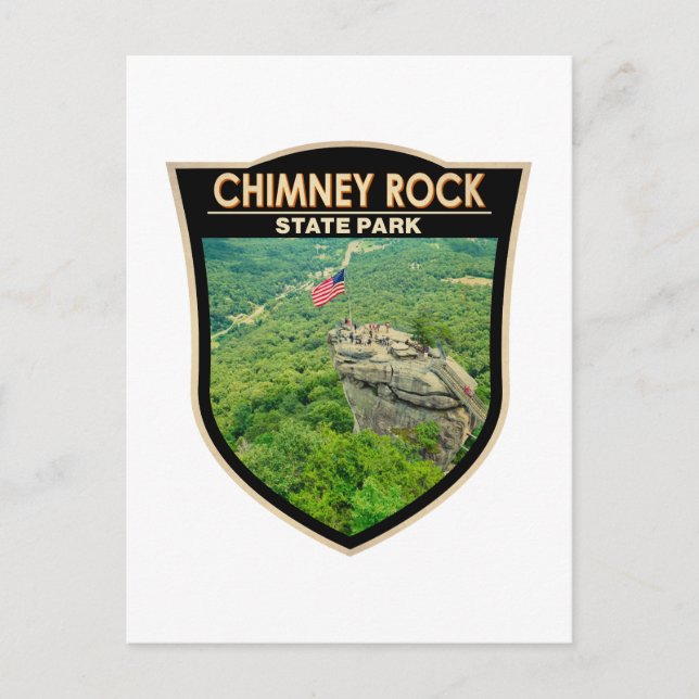 Chimney Rock State Park North Carolina Badge Postcard (Front)