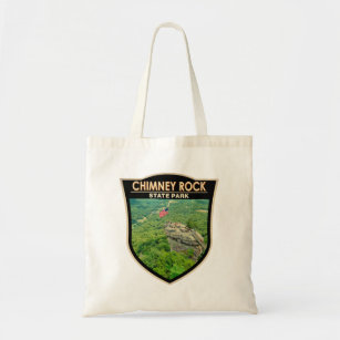 Chimney Rock State Park North Carolina Badge Tote Bag