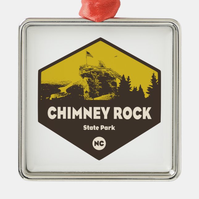 Chimney Rock State Park, North Carolina Metal Tree Decoration (Front)