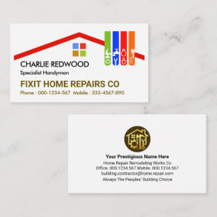 Chimney Rooftop Building Home Repair Business Card