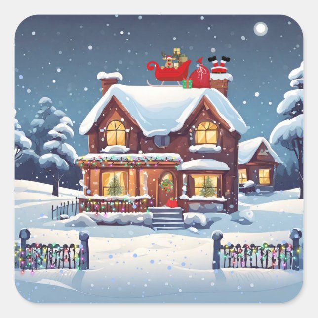 Chimney Santa Stickers (Front)