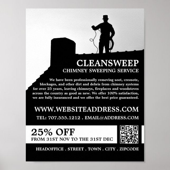 Chimney Sweep Design, Chimney Sweeping Service Poster (Front)