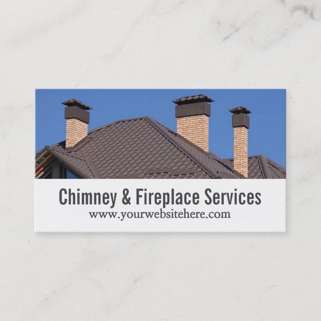 Chimney Sweep Fireplace Cleaning & Repairs Business Card (Front)