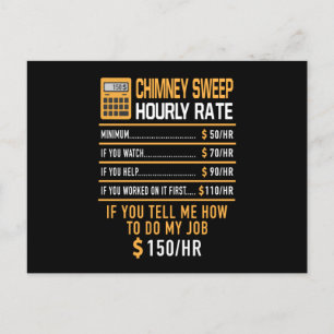 Chimney Sweep Hourly Rate Work Postcard