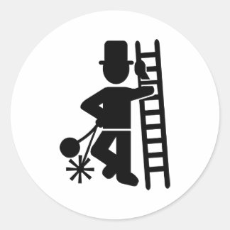 Chimney sweeper classic round sticker