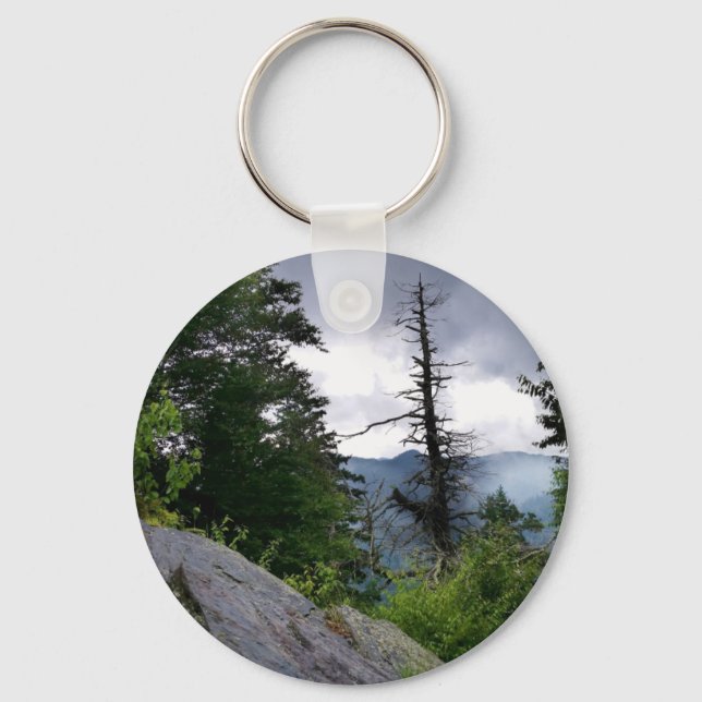 Chimney Tops great smoky mountains Key Ring (Front)