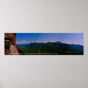 chimneyrock pano left, "The trail is the thing,... Poster