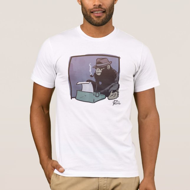 Chimp Can Key shirt (white & black) (Front)