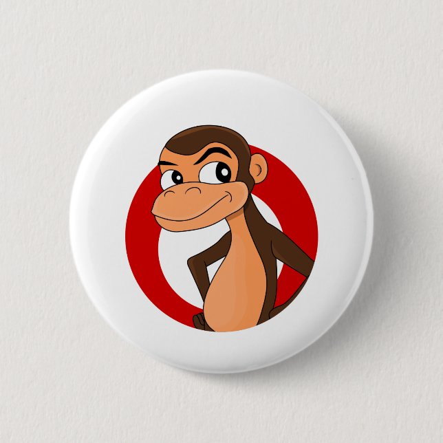 Chimp cartoon button (Front)