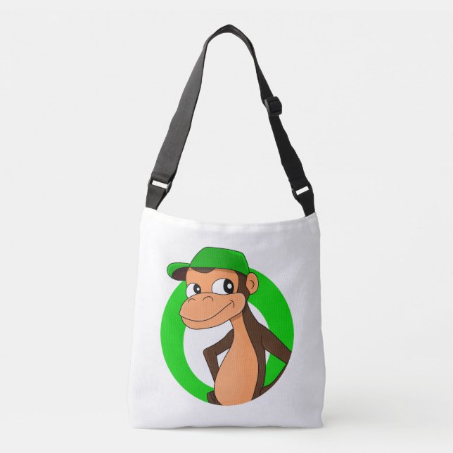 Chimp cartoon crossbody bag (Front)