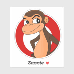 Chimp cartoon Custom-Cut Vinyl Sticker