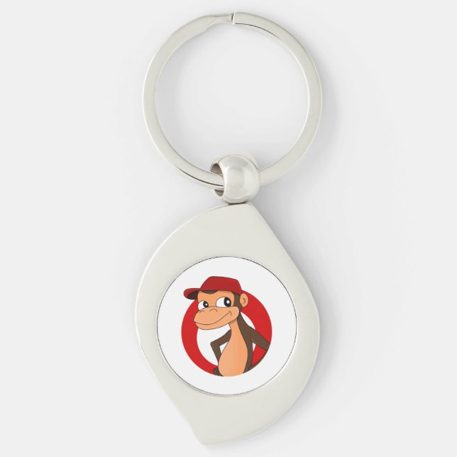 Chimp cartoon keychain (Front)