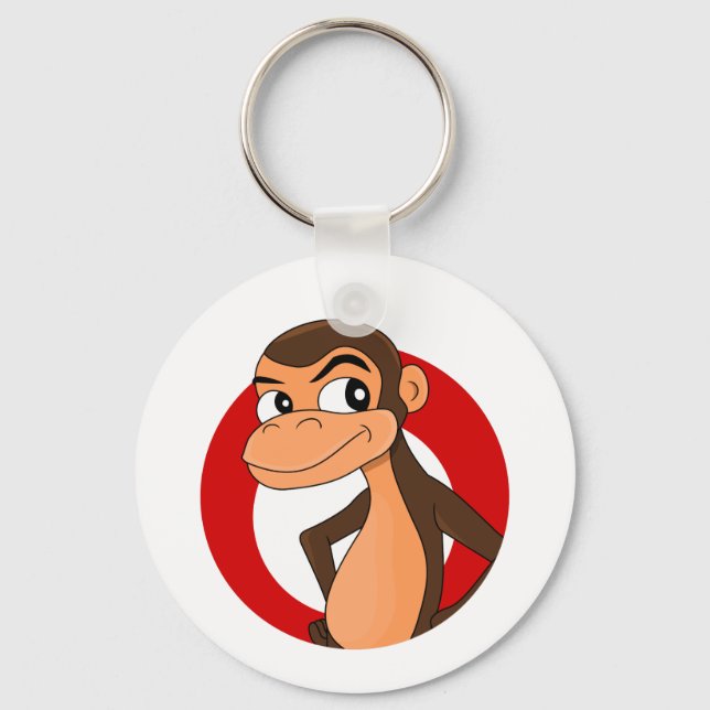 Chimp cartoon keychain (Front)