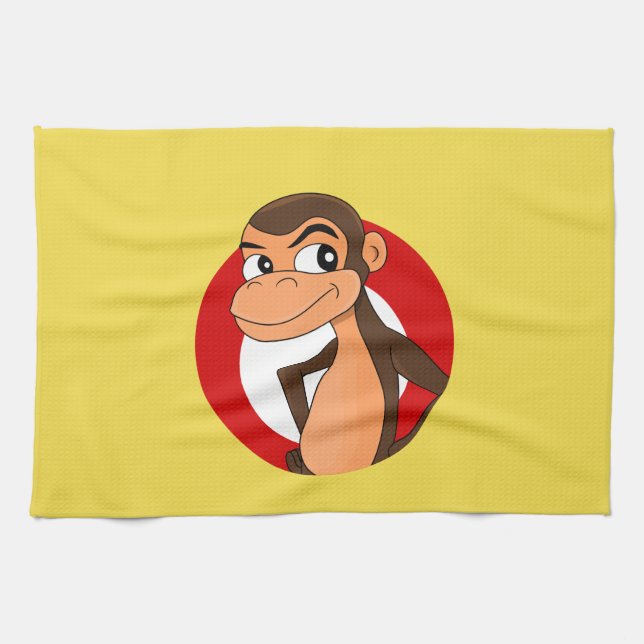 Chimp cartoon kitchen towel (Horizontal)