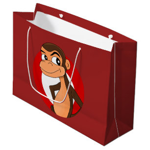 Chimp cartoon large gift bag