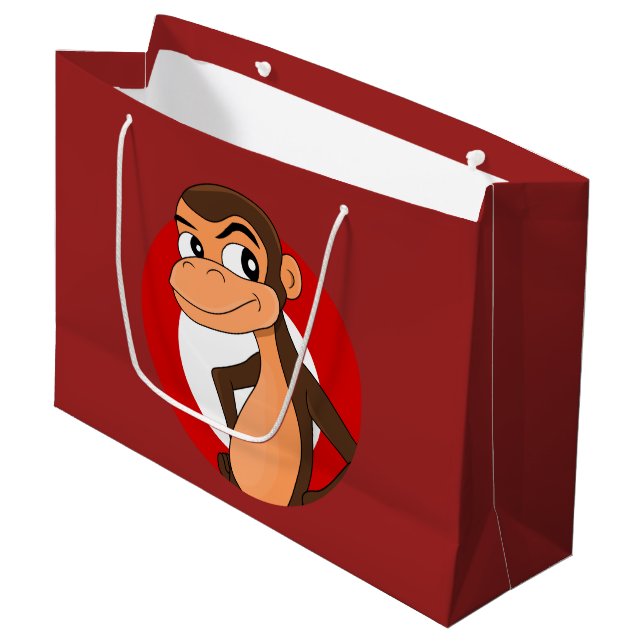 Chimp cartoon large gift bag (Front Angled)