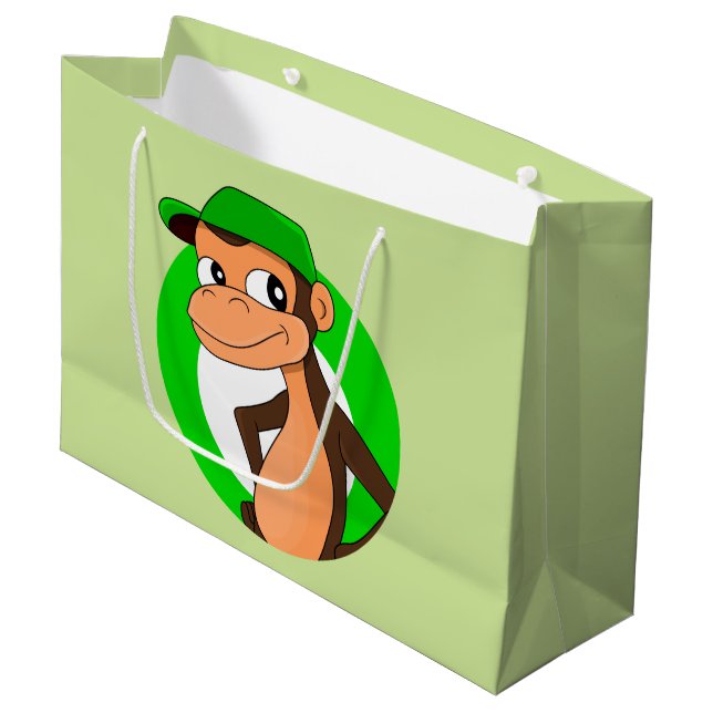 Chimp cartoon large gift bag (Front Angled)