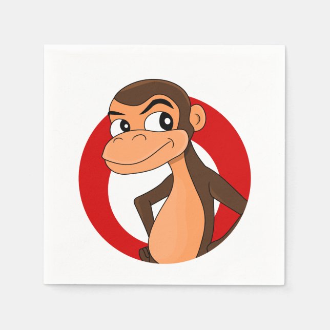 Chimp cartoon paper napkins (Front)