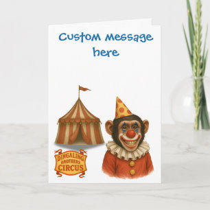 Chimp clown. Add your own message. Card