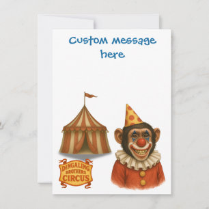 Chimp clown. Add your own message. Thank You Card