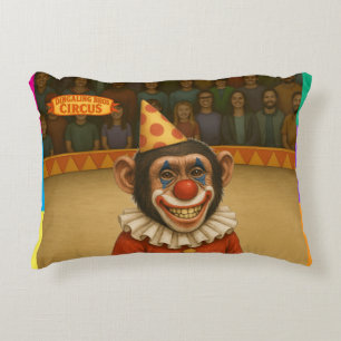 Chimp clown decorative cushion