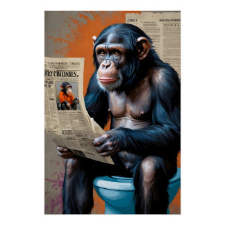 Chimp on the Throne Royal Pop Art with Striking Poster