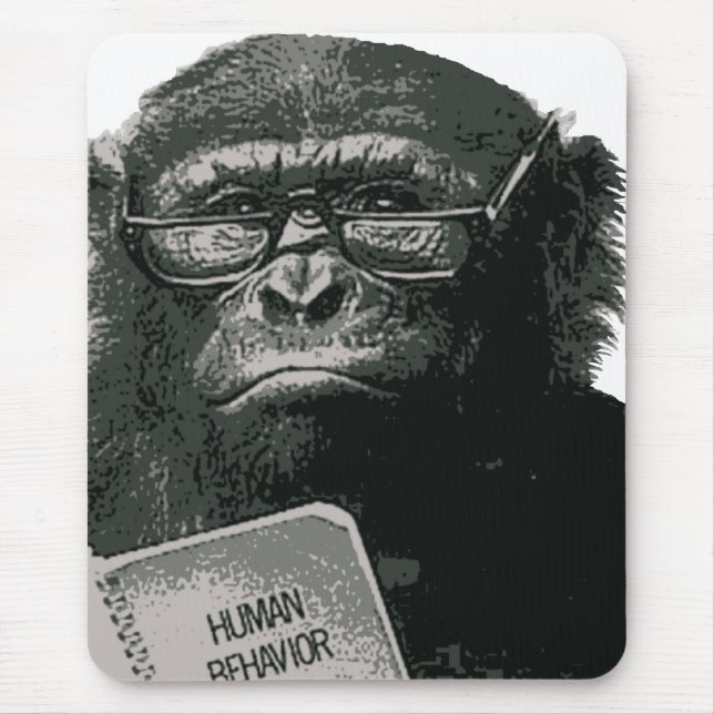 Chimp Reading Mouse Mat (Front)