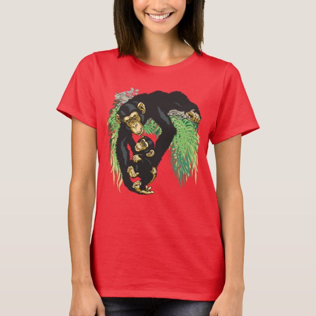 chimp with baby T-Shirt (Front)